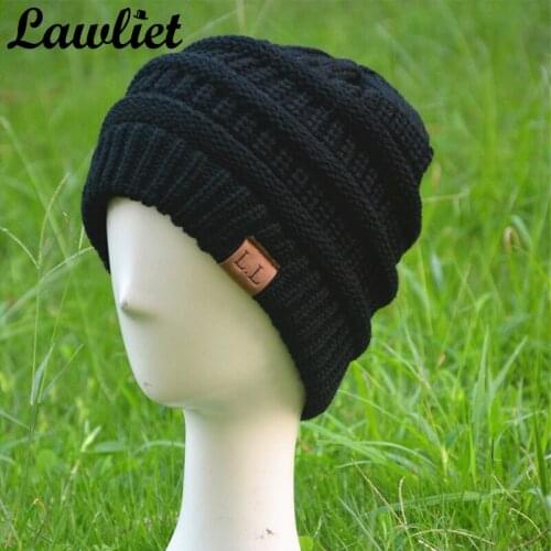 Autumn Winter Hats Cable Knitted Womens Mens Acrylic Winter Cap Warmer Baggy Ski Cap Slouchy Beanie Hat A385