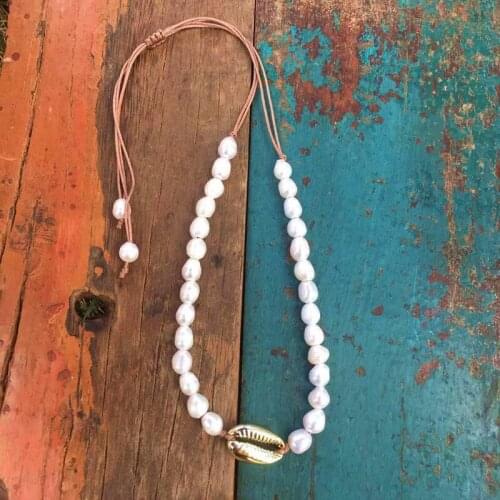 New Natural Baroque Pearl Long Necklaces for Women Shell Pendant Choker Necklace Female 2019 Fashion Jewelry Clavicle Chain Gift