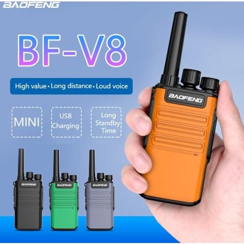 Baofeng Mini BF-V8 Walkie Talkie Long Battery Life Handheld uhf Blue Green Orange Intercom Transceiver Two Way Radio for Camping