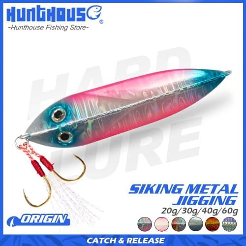 Hunthouse fishing lure 2019 shore jigging slow metal jig hard saltwater lure 20g 30g 40g 60g for sea bass bluefish