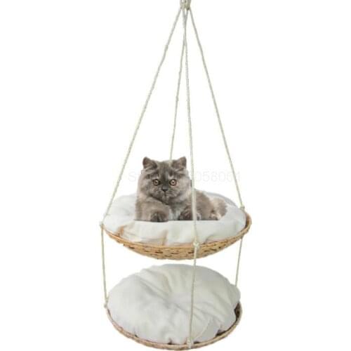 Rattan cat hammock litter cat coffee supplies cat furniture climbing frame jumping cat toy park