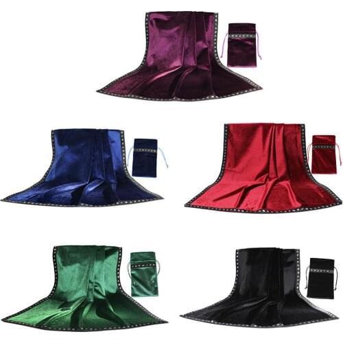 Table Cloth Tarot Cards Bag BlackPurpleBluered Ceremony Board Game Astrology Tablecloth Divination Wicca Velvet Tapestry