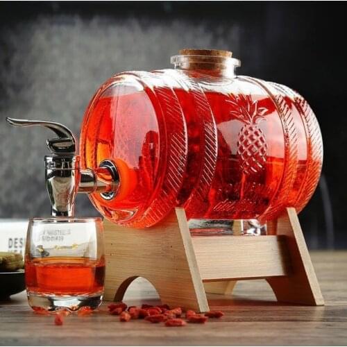 1000ML Glass Hip Flasks Sparkling Wine Bottle with Leading Household Whiskey Bottle