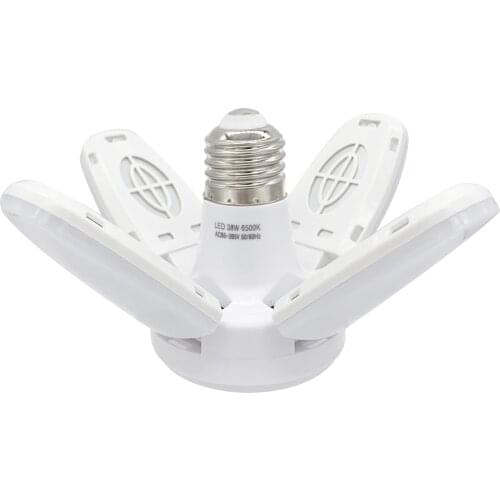 LED Garage Lights- Dimmable Garage Lights Ceiling, 38W 6000LM 6500K E27/B22 LED Garage Ceiling Lights with 4 Adjustable Panels