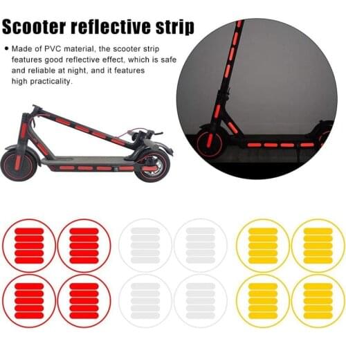 24pcs/Set Reflective Film Sticker Fluorescent Decal for Xiaomi Mijia M365 M187 Electric Scooter Night Riding Frame Pedal Sticker