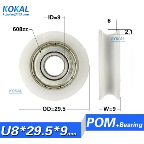 [U0829.5-9] Factory directly sale 608zz U groove sliding roller wheel ball bearing 8*29.5*9 nonstandard ball bearing roller