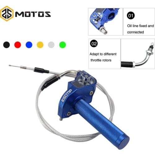 ZS MOTOS Universal 22mm Throttle Grip Twist Quick Action Gas Throttle Settle+Elbow Cable Fit Dirt Pit Bike 50cc 110c 125cc 250cc