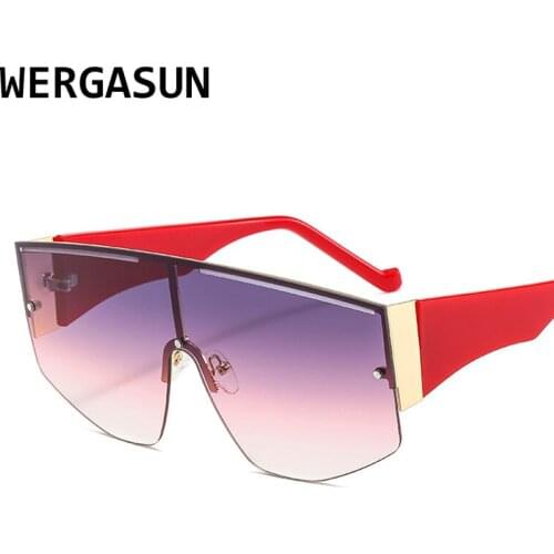 WERGASUN 2021 Sunglasses Men Women New Vintage Shades Brand Oculos Luxury Big Sun Glasses UV400 Oversized Eyewear Female