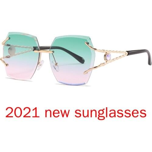 Diamond Square Sunglasses Women 2020 Luxury Vintage Oversized Sunglasses Unique One Piece Rhinestone Glasses Shades NX