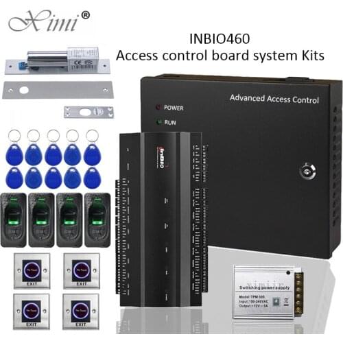 ZK Inbio460 TCP/IP Four Door Access Control Board Can Connect to RS485 Card Reader and Exit button Access control system Kits