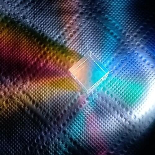 12.7mm Prism Six-Sided Bright Light Combine Cube Prism Stained Glass Beam Splitting Prism Optical Experiment Instrument Lens