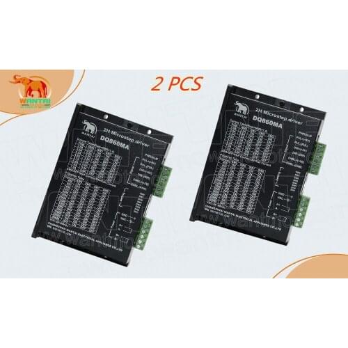 2 PCS CNC 80VDC,7.8A, 2 phase micro step Bi-PoLar Stepper motor driver DQ860MA Wantai Nema 34 in Engraver