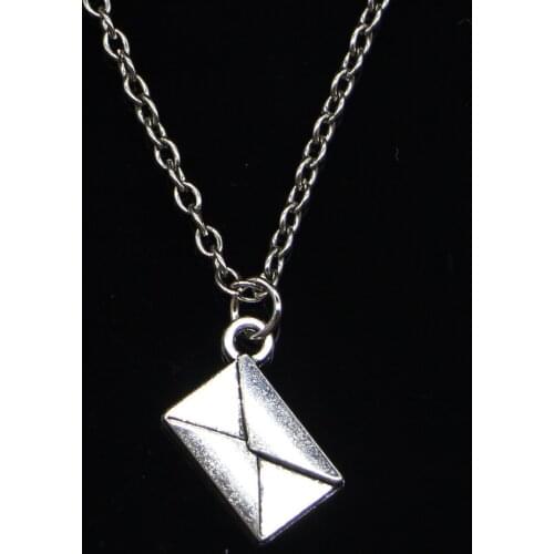 20pcs New Fashion Necklace 15x11mm letter envelope Pendants Short Long Women Men Colar Gift Jewelry Choker