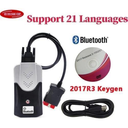 2021 NEW Arrival 2017R3 Keygen on DVD Vd Ds150e Cdp Bluetooth for Delphis Led 3in1 Obd2 Scanner Professional Diagnostic Tools