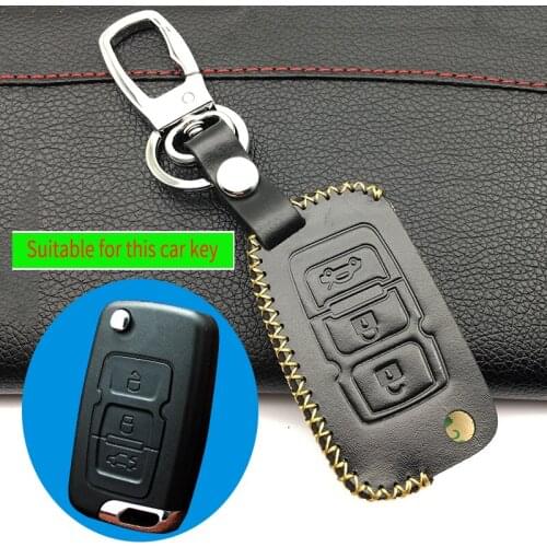3 buttons leather car remote key case Keyboard cover For Geely Emgrand EC7 EC718 EC715 GX7 Car wallet car keys accessories