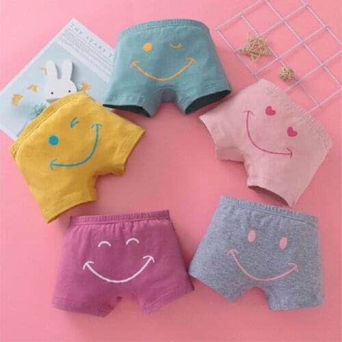 5pcs/lot Girls Cotton Boxer Briefs Breathable Kids Underwears Teenage Children Panties Shorts Pants For 3-12 Years