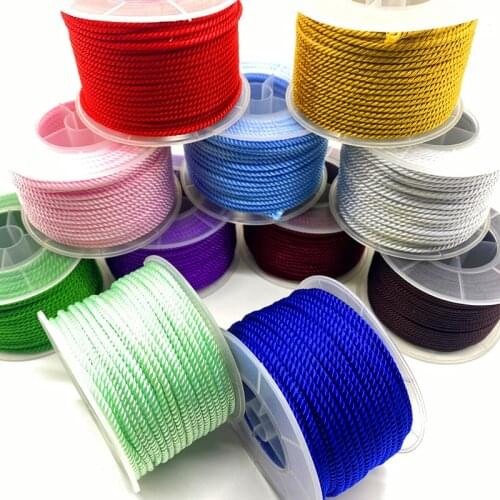 5Yards 3mm Milan Thread Jewelry Thread Handmade DIY Necklace Braided Rope Bracelet Rope Waist Chain Red Rope Gold Pendant Rope