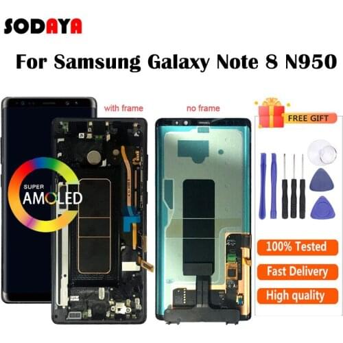 6.3" AMOLED For SAMSUNG Galaxy Note 8 LCD Note8 LCD Touch Screen Digitizer Assembly with Frame Replacement Parts Free Shipping