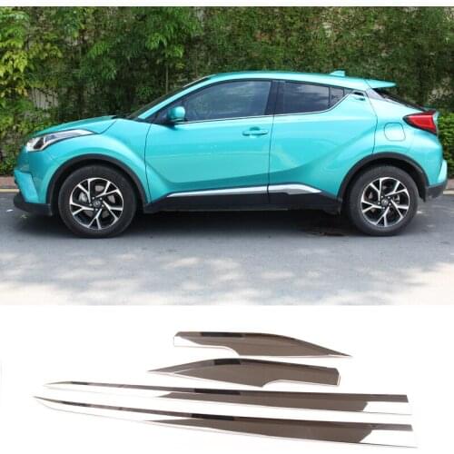 ABS Chrome Door Side Line Lining Body Molding Garnish Trim Cover Strip Protector Guard For Toyota C-HR CHR 2017 2018