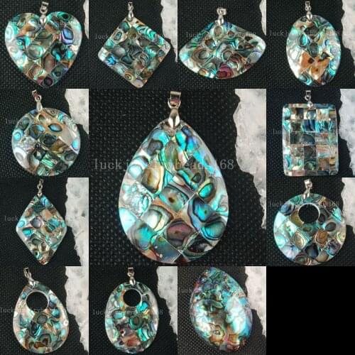 Free Shipping Fashion Jewelry New Zealand Abalone Shell Beads Pendant 1Pcs WFH190