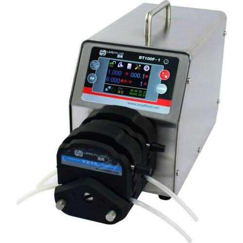 BT100F-1 2xYZ25 displaying touch screen SS shell Industrial Medical Lab Dispensing Dosing Filling Peristaltic Pump 0.16~420ml/mi