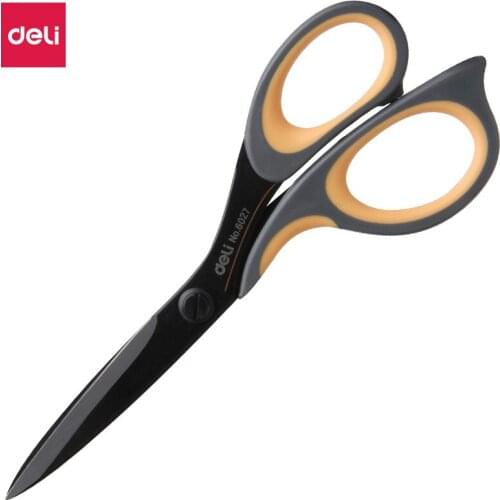 DELI 6027 Stationery Scissors for Office Home Use Soft Handle Durable Sharp Hand Craft Scissors Office Supplies