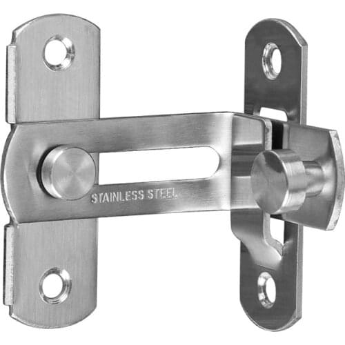 For Window Anti-theft Cabinet Fitting Hasp Latch Hotel Sliding 90 Degree Door Lock Stainless Steel Barrel Bolt Household