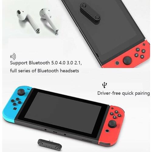 For Switch lite Headphones Bluetooth Adapter 5.0 Transmitter Converter w/ aptX Low Latency