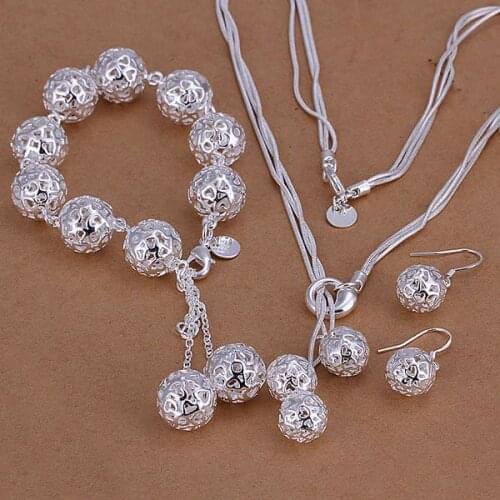S111 Silver Color Jewelry Sets Lovely Silver 925 Jewelry Tai Chi And Ball Three-Piece S111 /akdajbka Avvajnca