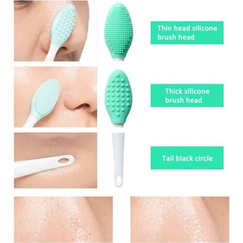 Silicone Skin Care Wash Face Brush Exfoliating Nose Clean Blackhead Removal Brush Tool With Replacement Head