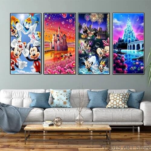 Cartoon Disney Mickey & Minnie Canvas Paintings Funny Anime Posters and Prints Wall Art Pictures for Living Home Decor Cuadros