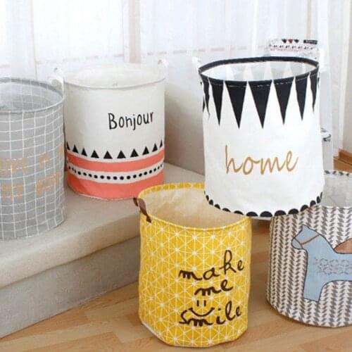 Household Dirty Clothes Hamper Basket Folding Over Sized Toy Storage Bucket Laundry Hampers with Easy Carry Extended Handles