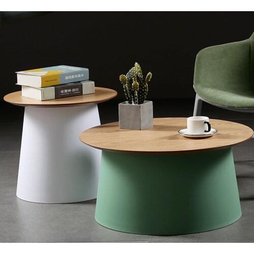 Nordic circular plastic living room household tea table simple side table living room furniture coffee table dining room table