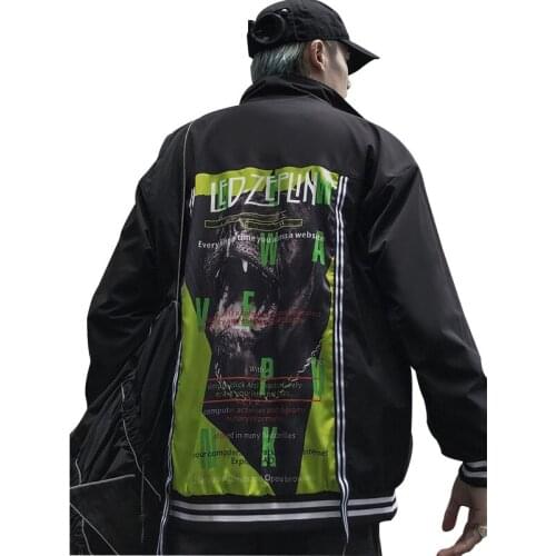 Bomber Jacket for Men Brand Clothing Africa Gorilla Print Baseball Coat Spring Autumn High Street Style Casual Loose Outerwear