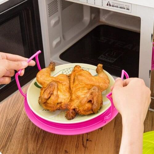 Tray Holder Kitchen Multi-Purpose Collapsible Steamer Dish Storage Rack Circular Plastic Microwave Steamed Rice Steamer Cooking