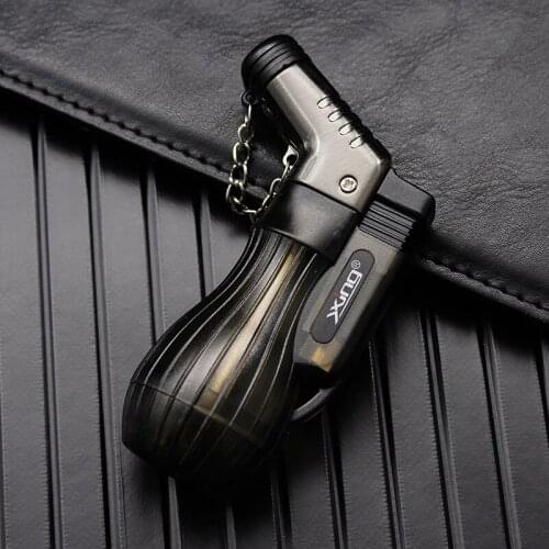 NEW Mini Double Torch Butane Gas Lighter Gas Visible Cigarette Cigar Lighter Outdoor Camping Ignition Tool Gadgets For Men