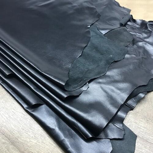 Black washed goat real grain leather quality A grade genuine leather soft sheep skin whole spelt leather for gloves clothing