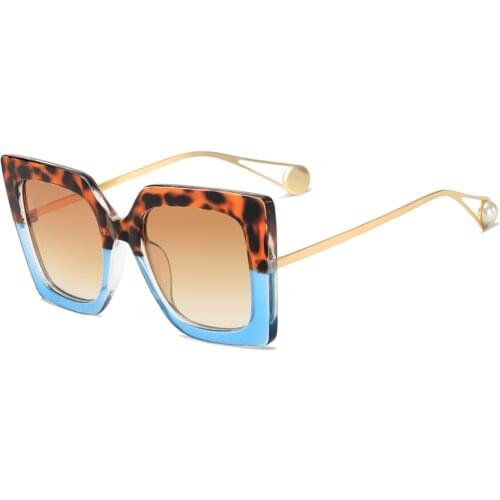 Luxury Oversized Cat Eye Sunglasses Woman 2021 Square Pearl Sun Glasses Female Gradient Shades lunette de soleil femme