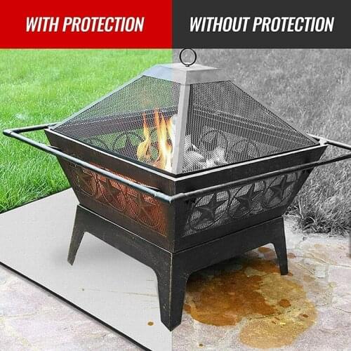 BBQ Fireproof Ground Mat Outdoor Lawn Fire Pit Stove Pad Protective Cover Blanket Heat Insulation Pad For Outdoors Picnic