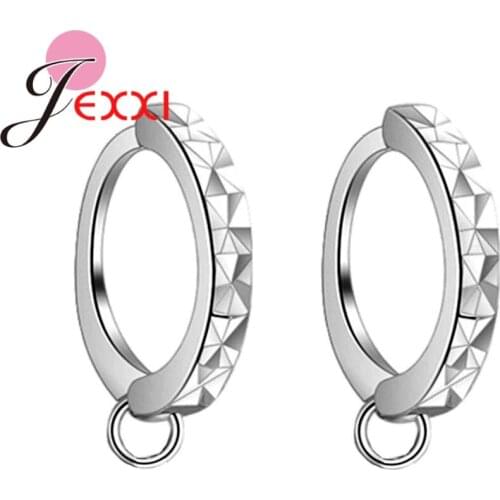 Wholesale Price 10 Pair Hoop Earring Findings Silver for Earrings Jewelry Making DIY Components Fast Shipping 2 Style