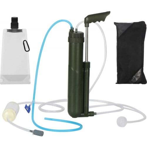 Portable Hand Pump Camping Survivor Water Filter 3 Filter Stages Survival Gear For Outdoor Emergency Rv Hiking Camping Travel