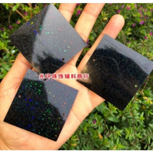 Sewing supplies two hole 50mm square laser black sequins square black beads Latin Dance Dress sequins DIY black beads