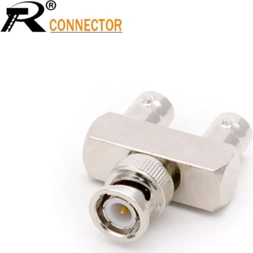 Y Type BNC male to Dual BNC female straight Coaxial For CCTV Cameras system connector 1pc