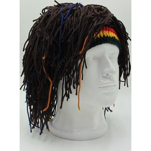 Rasta Wig Beanie Mens Caps Handmade Women Crochet Winter Warm Hats Halloween Xmas Birthday Gifts Funny Party Bonnet Gorras