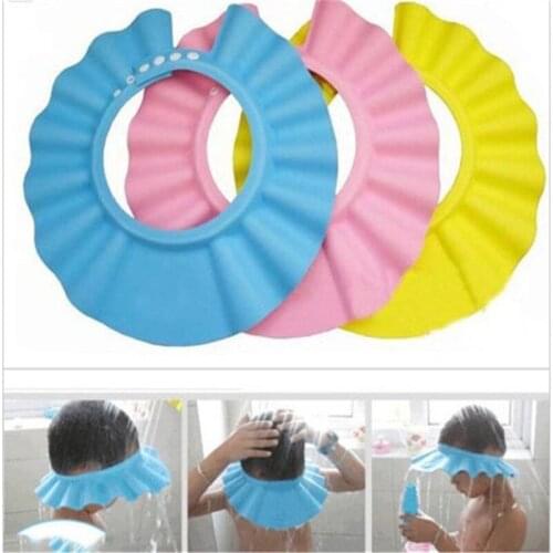 Adjustable Baby Shower Cap Protect Eyes Hair Wash Shield for Children Waterproof Cap Baby Safe Baby Shower Cap Kids Bath Hat