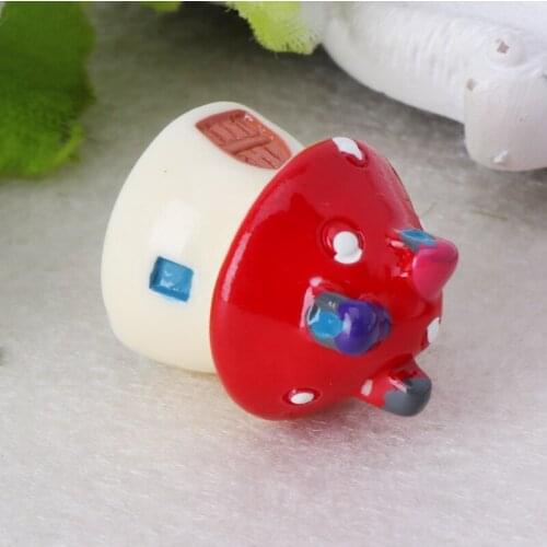Garden Ornament Mushroom House Resin Figurine Craft Plant Pot Fairy Decoration