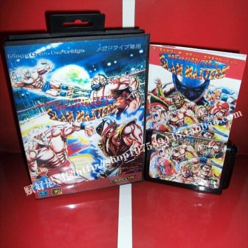 Sega MD game - Slam Masters with Box and Manual for 16 bit Sega MD game Cartridge Megadrive Genesis system