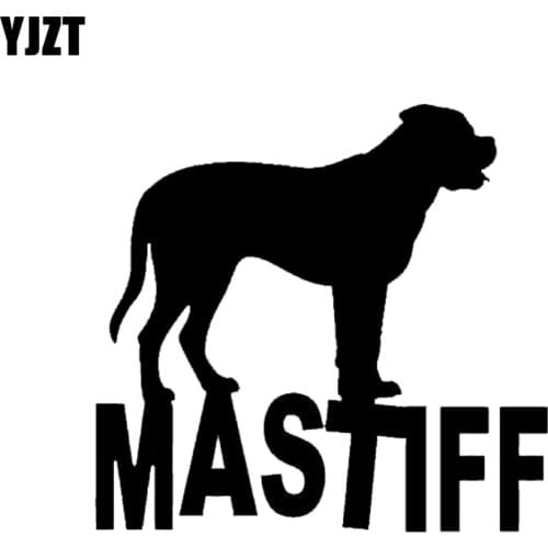 YJZT 13.5CM*12.7CM MASTIFF Dog Pattern Car Vinyl Sticker Decals Black/Silver C10-00176