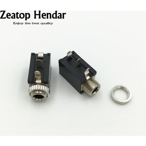 100Pcs 3.5mm Stereo Jack Socket Chassis with Nut PCB Panel Mount Chassis Adapter 3 Pin Connector