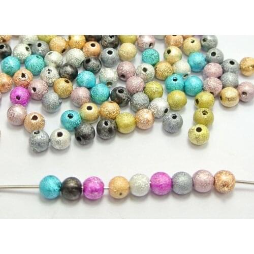 300 pcs Mixed Color Stardust Acrylic Round Beads 6mm(1/4") Spacer Finding fashion diy Accessories F0109